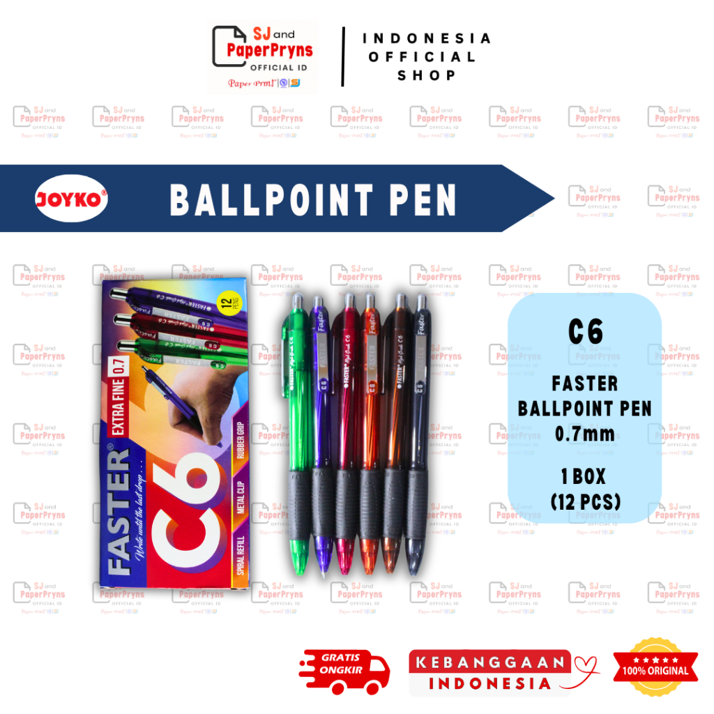 

Ballpoint Pen Faster C6 – 0.7mm (1 BOX ISI 12 Pen)