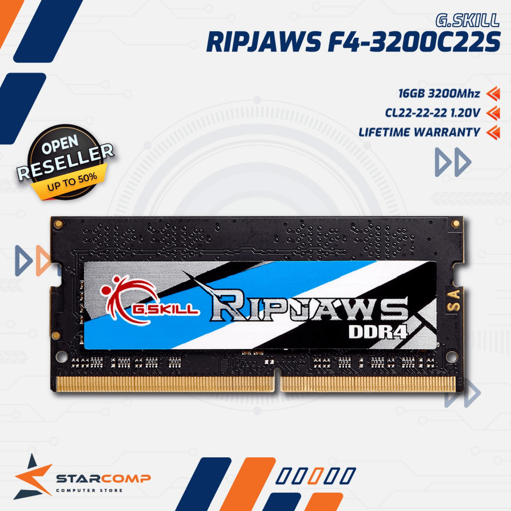 GSkill Ripjaws 16Gb / 32GB 3200MHz Memory RAM DDR4 SODIMM