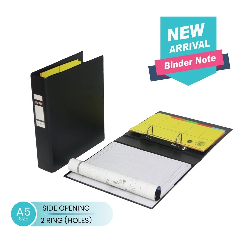 Bantex Binder A5 Side Opening 2 Ring / Buku Catatan + Pembatas untuk Meeting & Seminar Kit A127