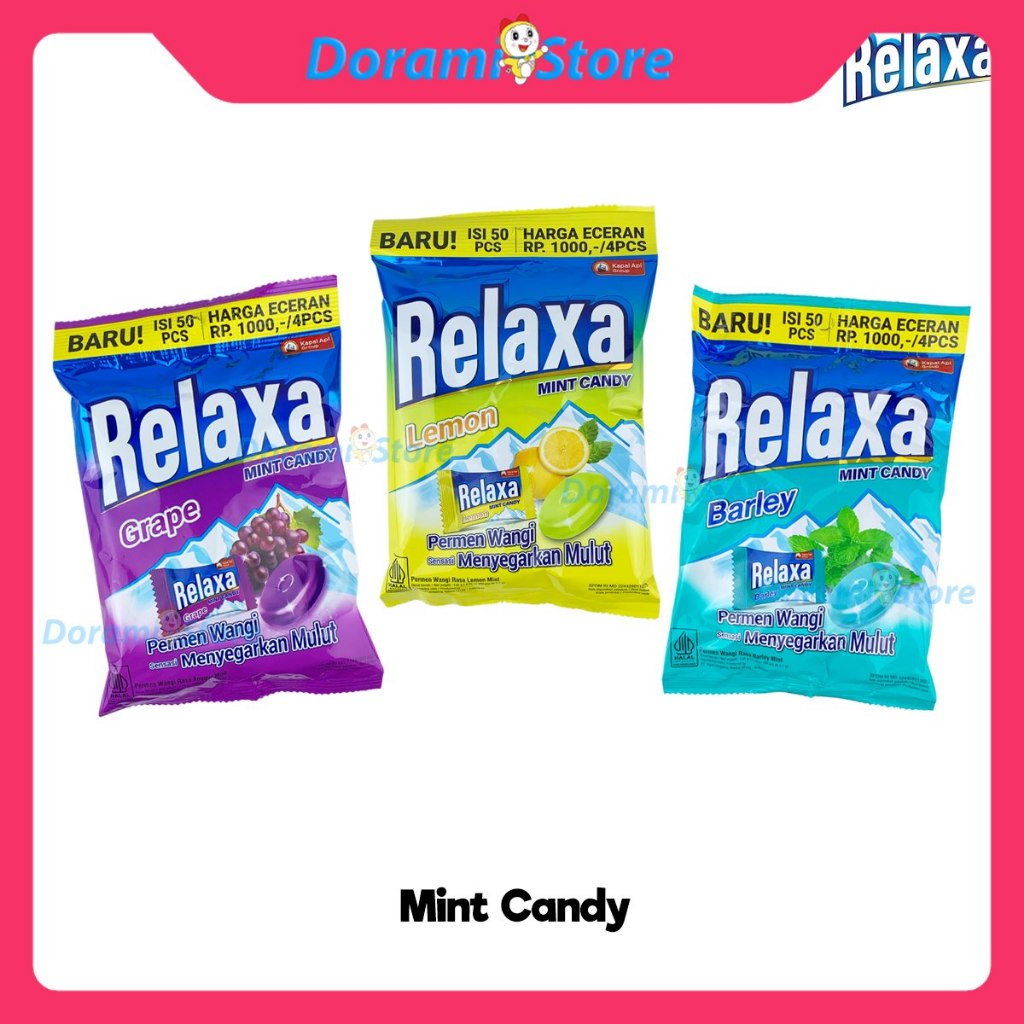 

Relaxa Mint Candy 135gr Isi 50pcs / Permen Mint Wangi Menyegarkan