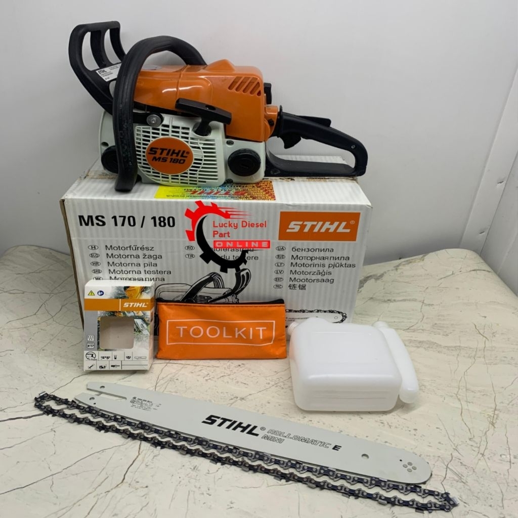 PROMO FREE BUSI Mesin pemotong kayu Stihl ms170/180 bar 16 inch original fullset