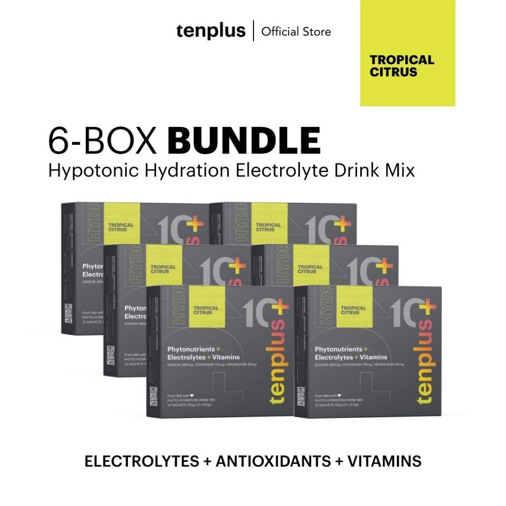 

TENPLUS Hypotonic Electrolyte Drink Mix - Bundling 6 Box Tropical Citrus