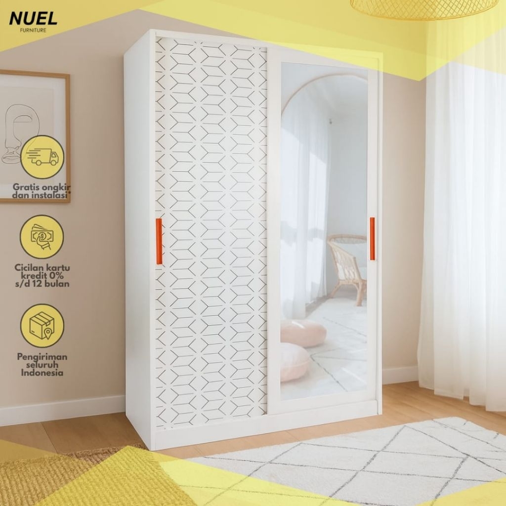 Lemari Pakaian Sliding / Lemari Baju Sliding / Lemari Baju Besar AVERY