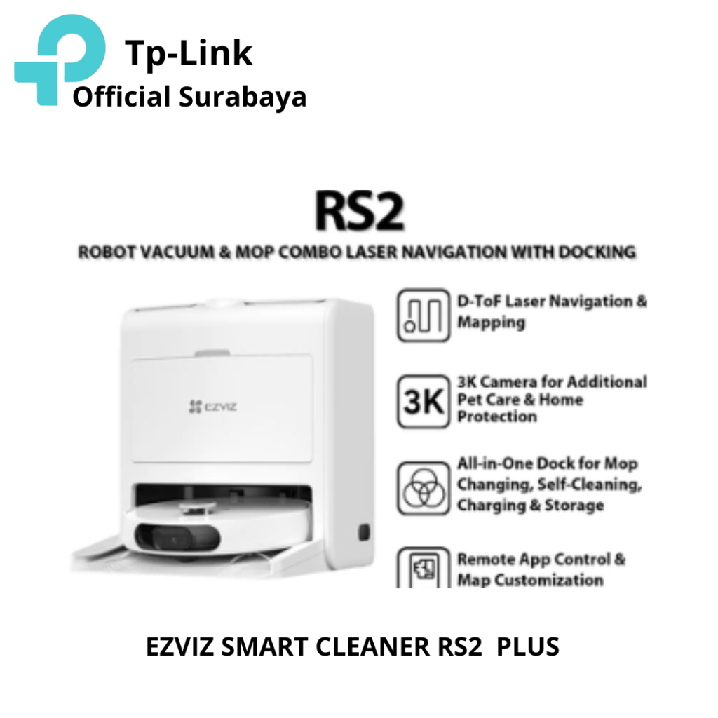 EZVIZ RS2 ROBOT VACUUM & MOP COMBO LASER NAVIGATION WITH DOCKING
