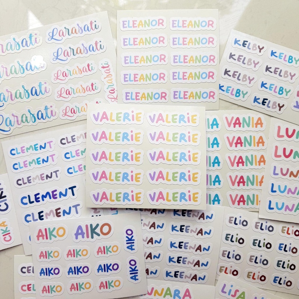 

Paperlittle / Ready Stock / Stiker nama waterproof sticker anak dewasa