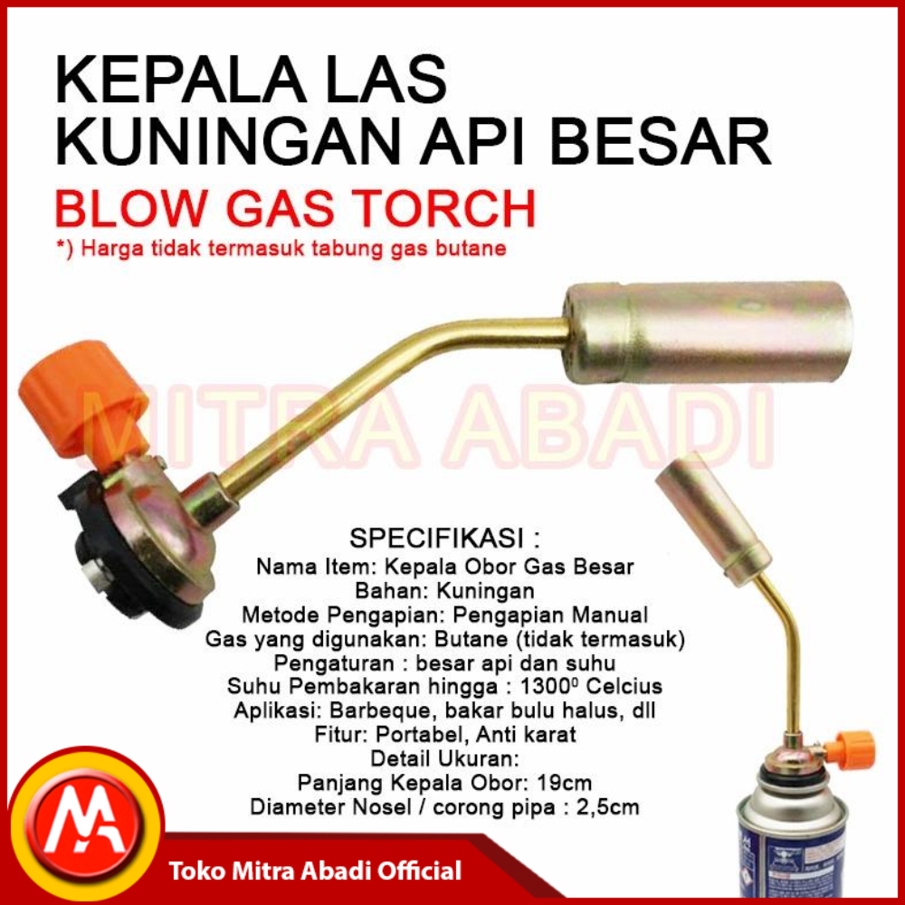 Blow Gas Torch / Kepala Las Kuningan API BESAR - Kepala Gas Pemantik