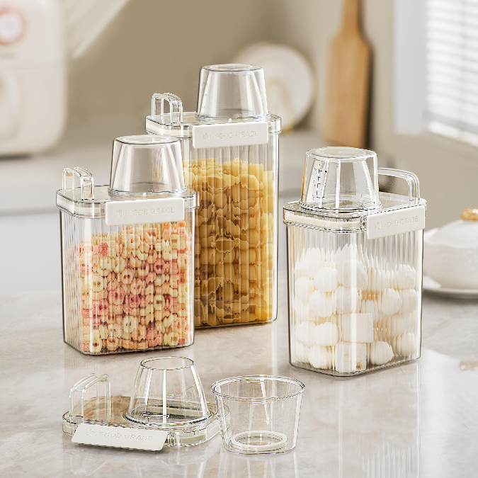 Wadah Kotak Toples penyimpanan bahan makanan Gelas Ukur | Food Container Storage Sereal Pasta Plasti