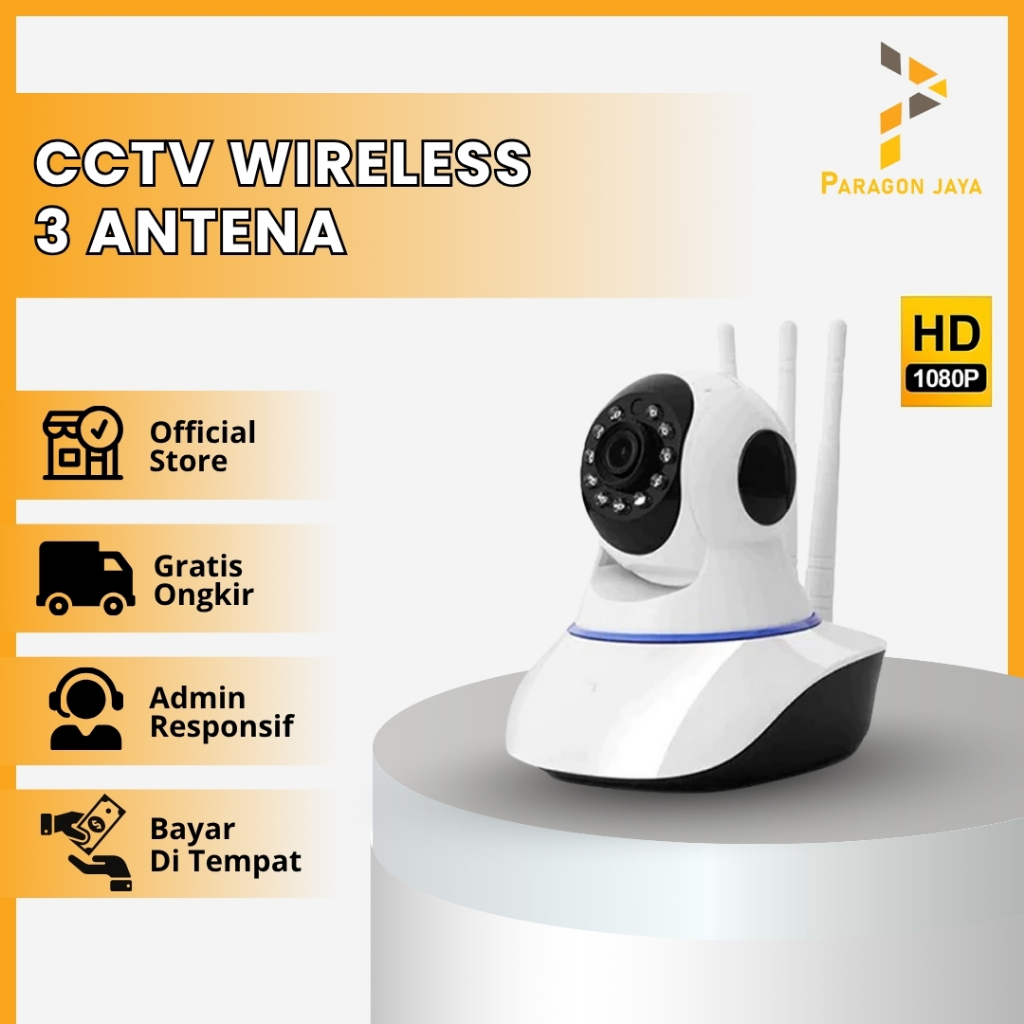 IP Camera CCTV WIRELESS Wifi 3 Antena V380 1080P Wifi Night Vision