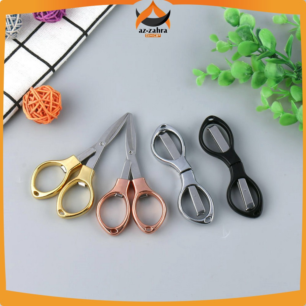 

Gunting Lipat Mini Model Kacamata Stainless Steel / Gunting Travel Scissors Anti Karat Serbaguna Az Zahra Shop C1199