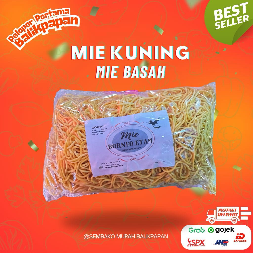 mie telor basah/mie bakso/mie kuning 1kg