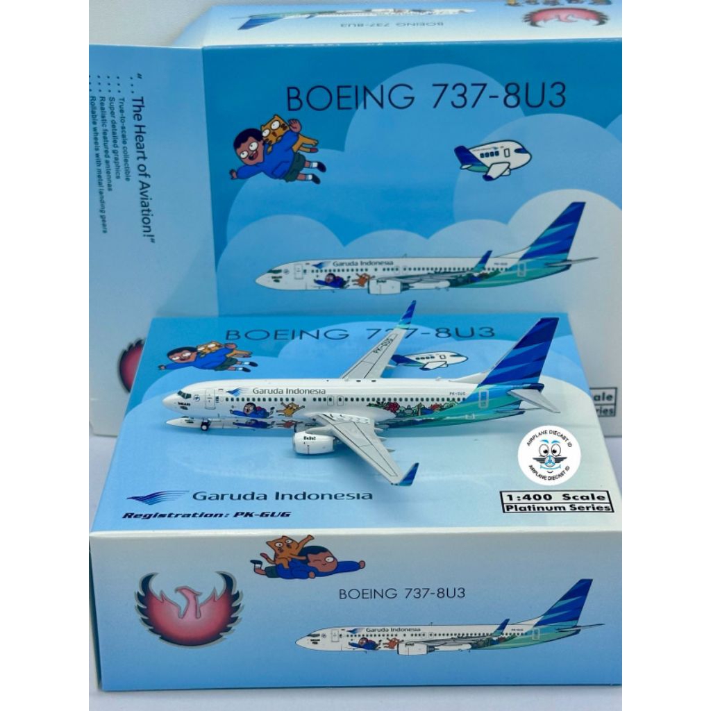 Diecast Pesawat Garuda Indonesia Boeing B737-800 PK-GUG Phoenix Model Skala 1:400