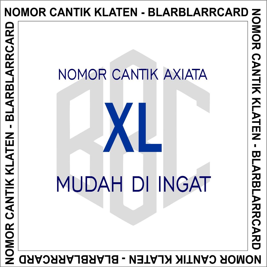Kartu Perdana Nomor / Nomer Cantik AXIATA XL 10 Digit / 11 Digit / 12 DIGIT Triple ABAB Puluhan