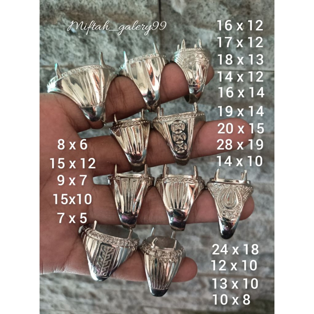 20 pcs grosir emban cincin ring akik alpaka gigi
