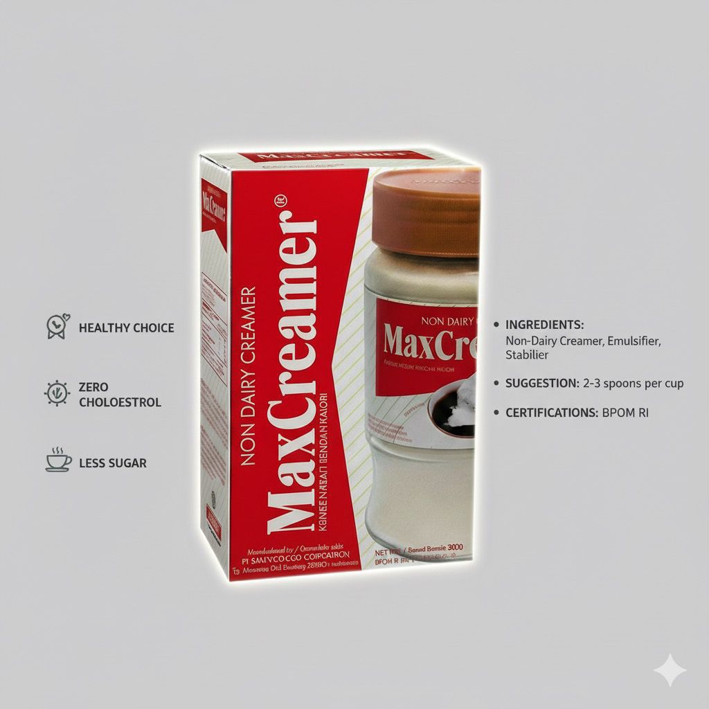 

MaxCreamer Non-Dairy Creamer 500g – Krimer Nabati Rendah Kalori untuk Kopi & Minuman Favorit