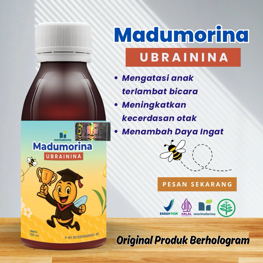

UPBRAININA - Madu Morina upbrainina madu anak madu kesehatan mengatasi terlambat bicara Nutrisi Kecerdasan Otak Anak