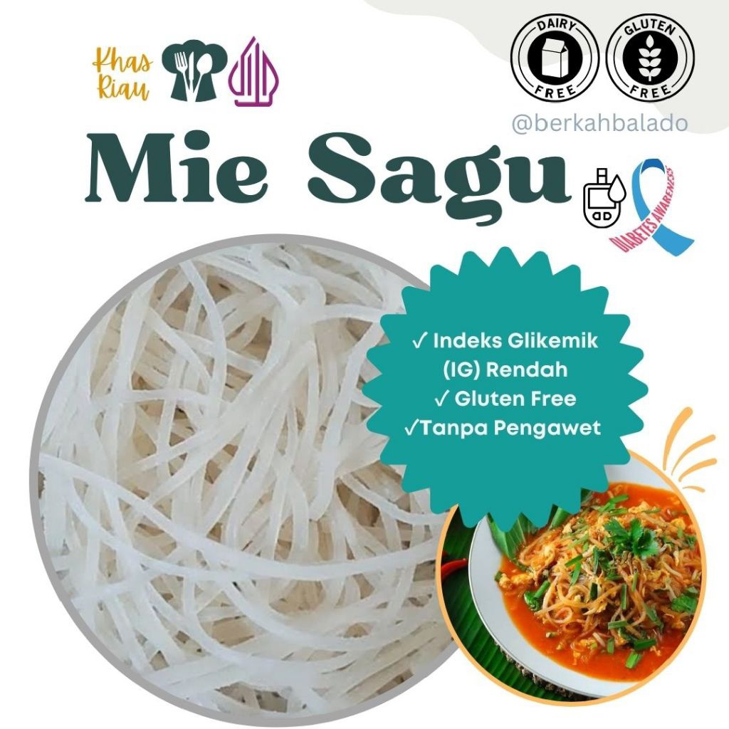 

MIE SAGU MENTAH Khas Riau Cocok Untuk Penderita Diabetes ( Gluten Free, Dairy Free, Tanpa Pengawet)