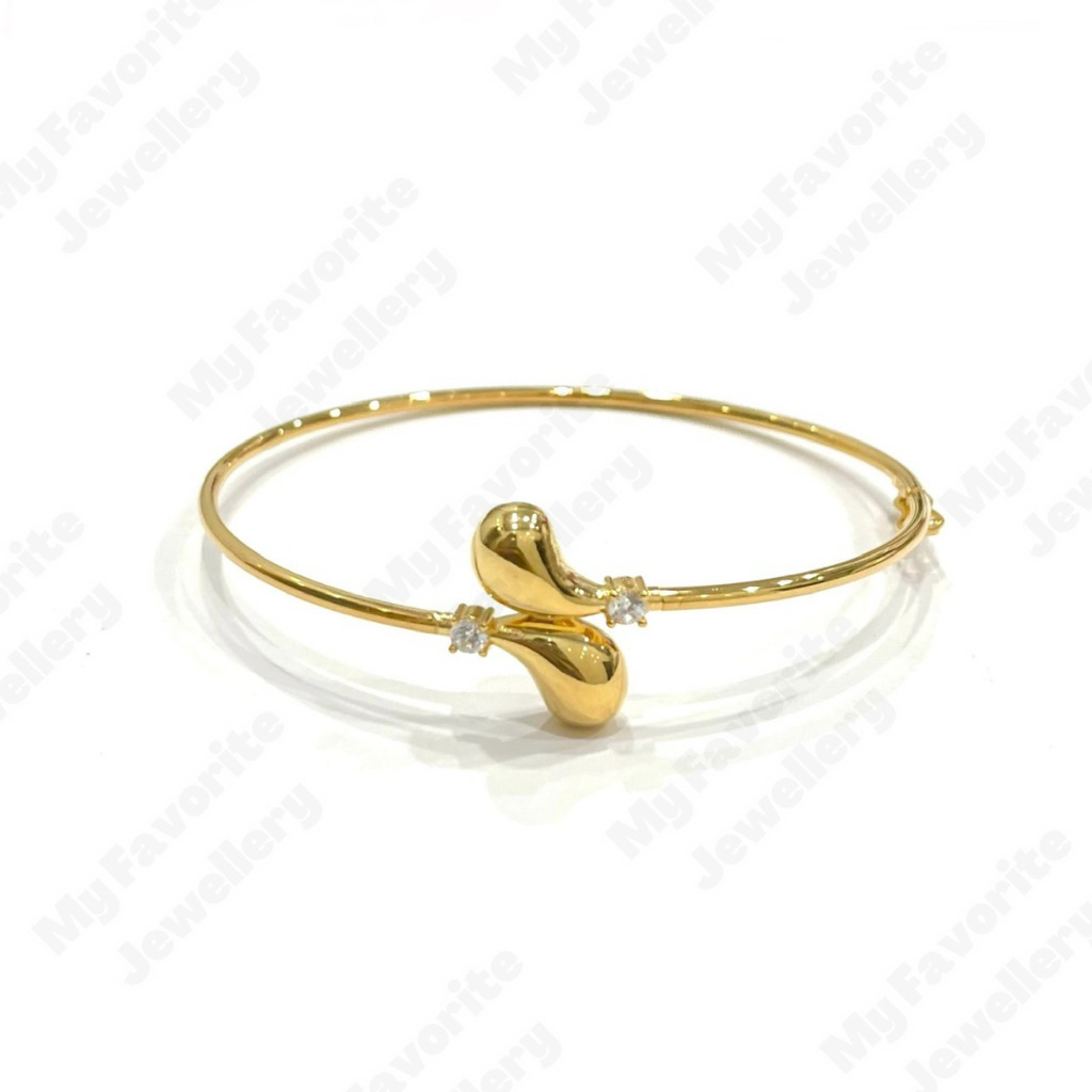 Gelang Kaku Bangle Tetes Tinju Emas Asli Kadar 700