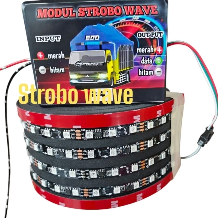 Lampu StroboKaca Wave 34 Mode Mobil 12/24V Pickup Truk / Bus