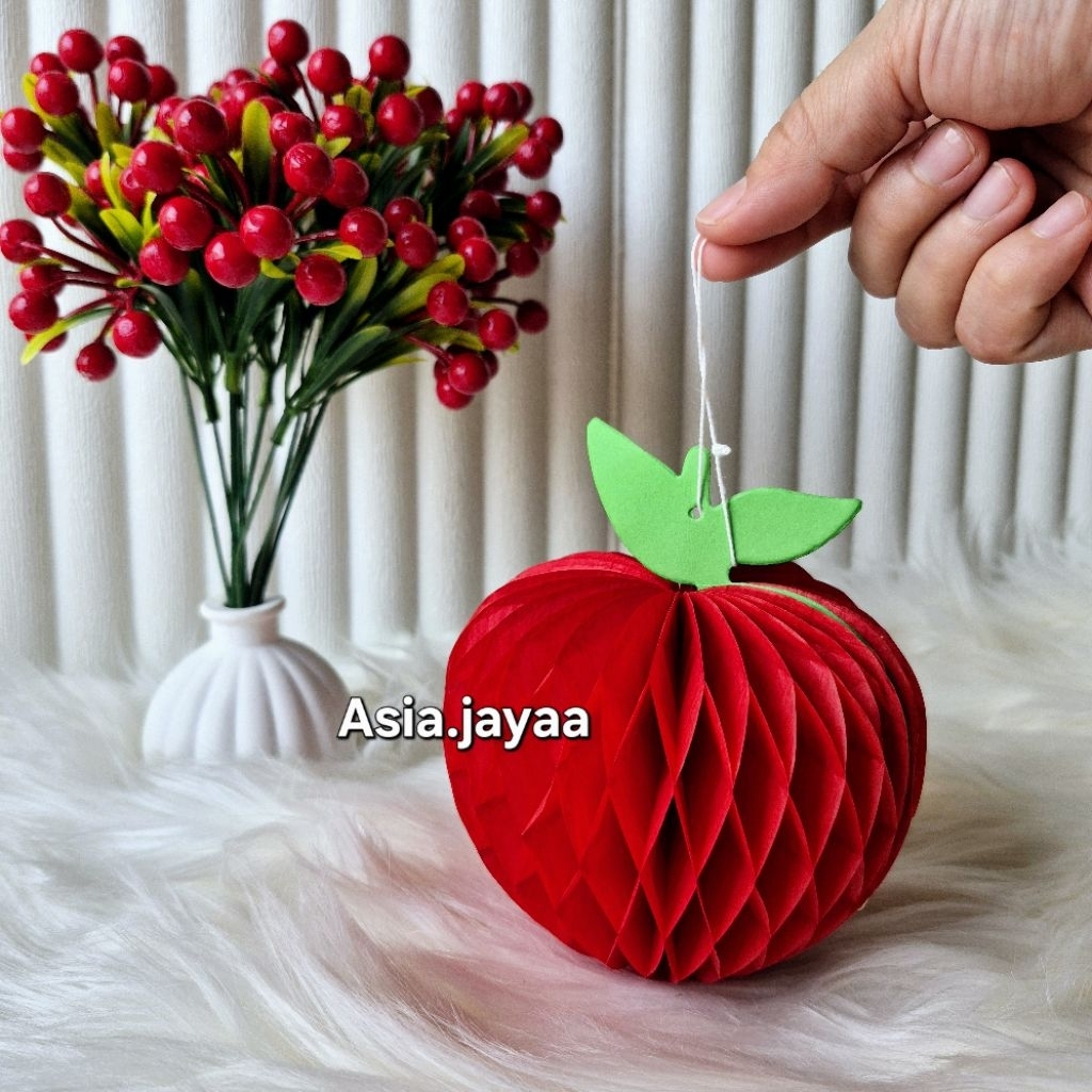Grosir Gantungan Honeycomb APPLE / gantungan apple hiasan natal imlek 12cm