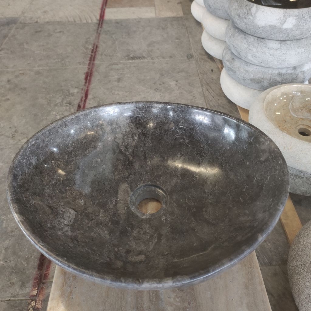 Wastafel Marmer Oval | Wastafel Cuci Tangan | Wastafel Minimalis Aesthetic | Free Packing