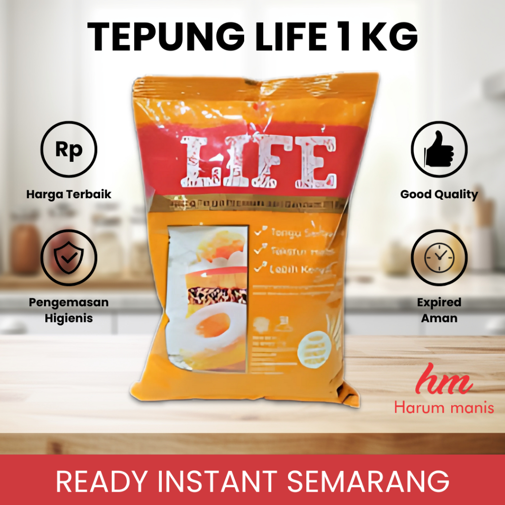 

Life Tepung Terigu Serbaguna 1kg Mayora Protein Sedang