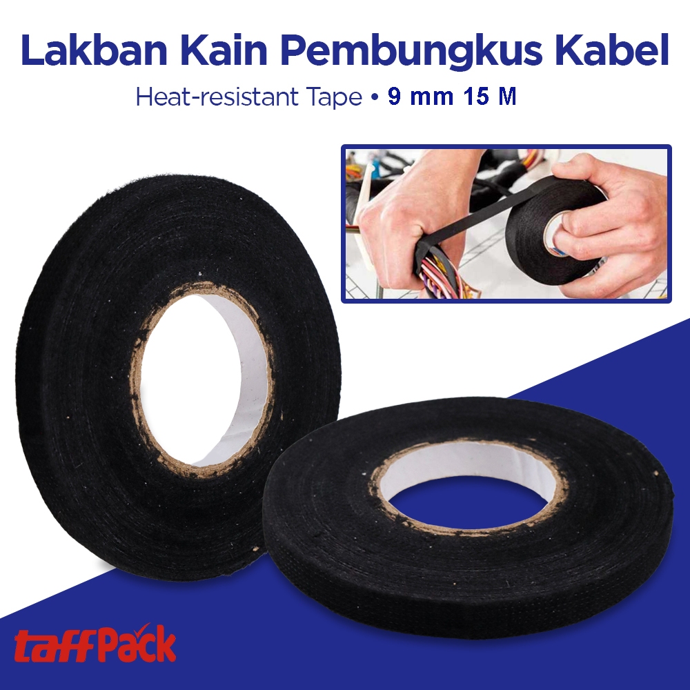 

COD Lakban Kabel Kain Hitam Adhesive Tahan Panas untuk Bungkus Kabel Isolasi Kabel Kain Selotip Kabel Tahan Panas Pembungkus Kabel