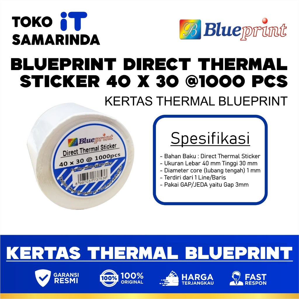 

Blueprint Direct Thermal Stiker 40301 1 LINE @1000PCS
