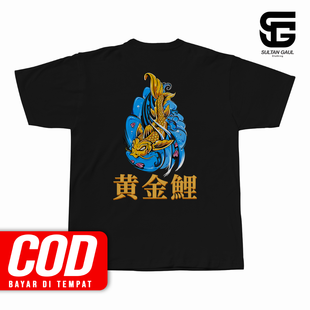Kaos Aesthetic Jepang GOLDEN KOI Anime Style Distro Unisex