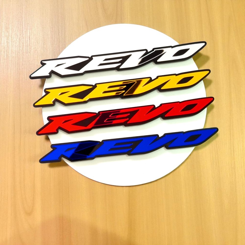 Emblem Revo 2 PCS Logo Timbul Revo Fit Aksesoris Motor Revo X Revo Absolute