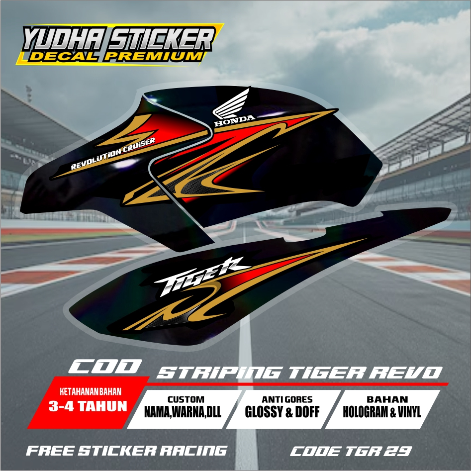 STRIPING STICKER DECAL MOTOR TIGER REVO / TIGER 2000 TERBARU / TGR 29