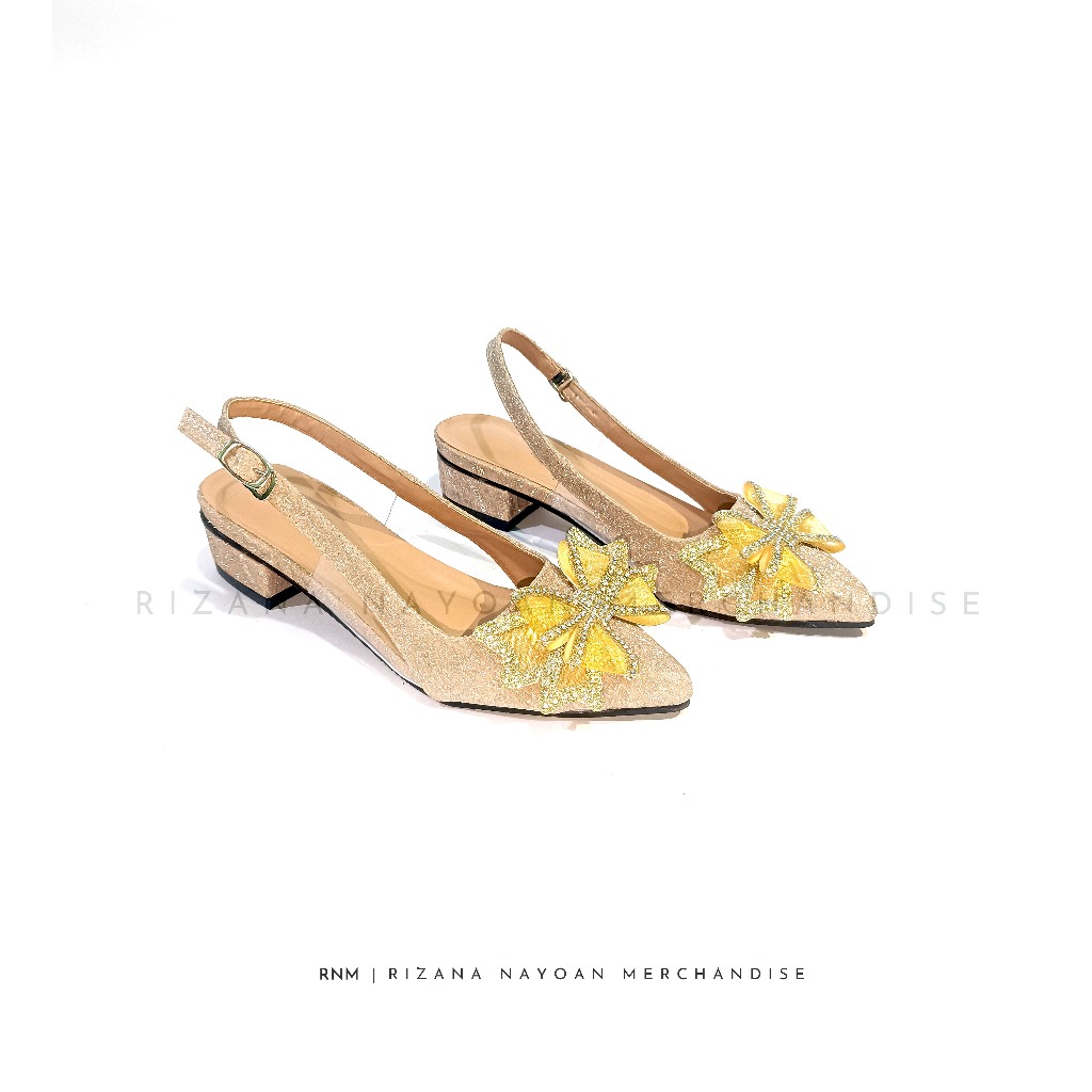 Heels 3 cm Cinderella Heels Pesta Wanita RNM.Market