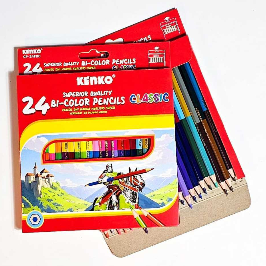 

Pensil Warna KENKO 24 Warna Bi-color CP-24FBC ( 48 Warna Dengan 2 Sisi ) Color Pensil
