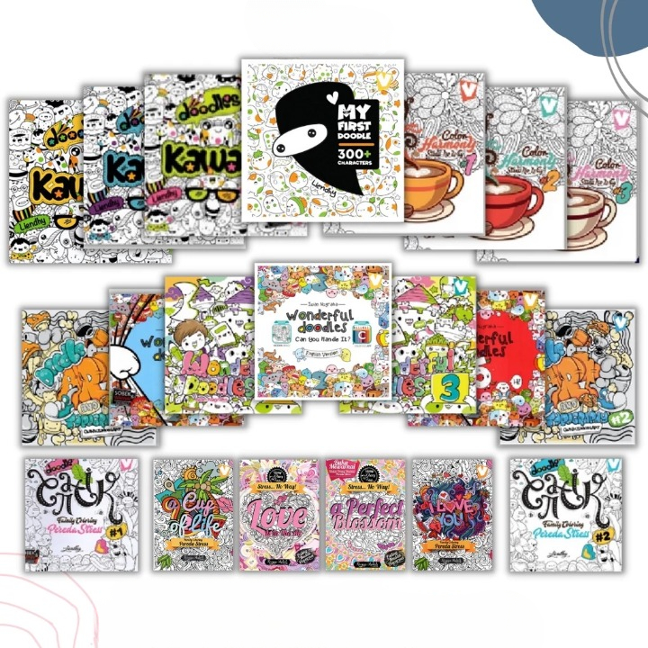 Buku Mewarnai Self Healing 30 Halaman Coloring Book Anti Stress