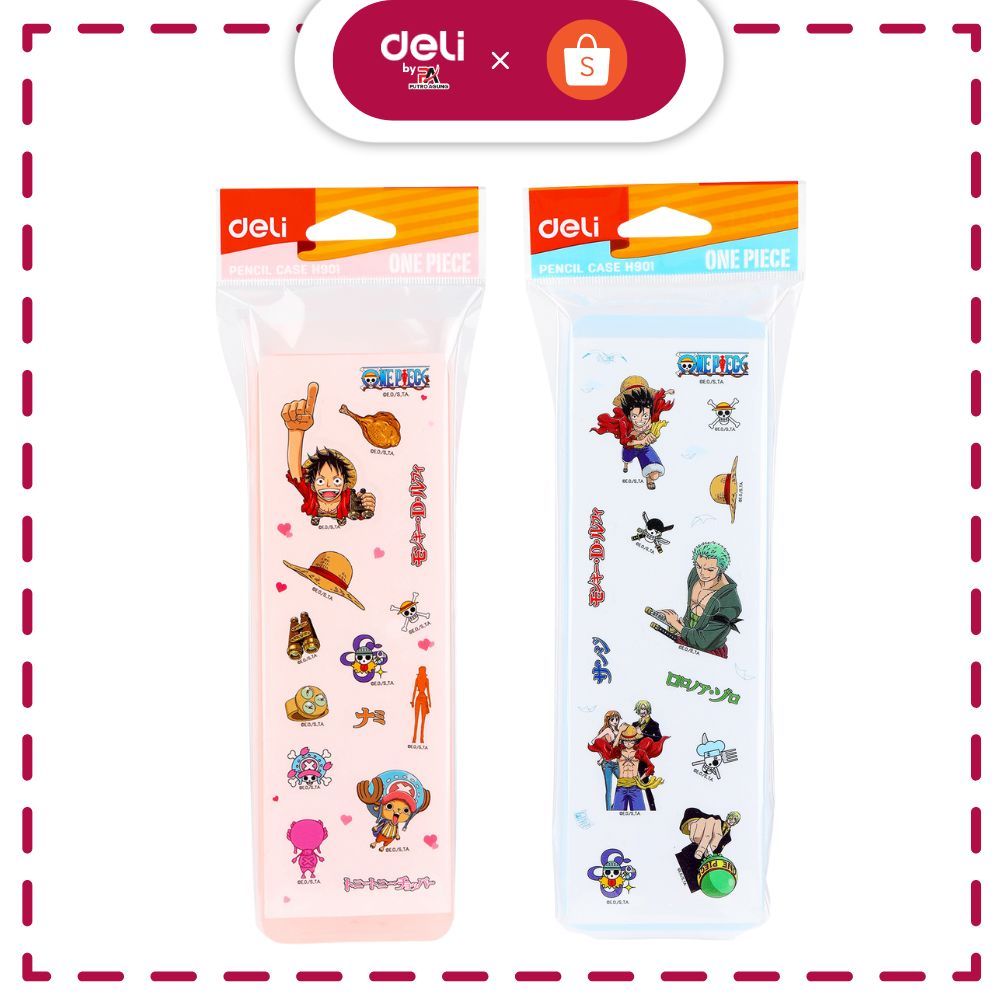 

Deli Plastic Pencil Case / Tempat Pensil Plastik Tebal Dengan Sticker One Piece DIY