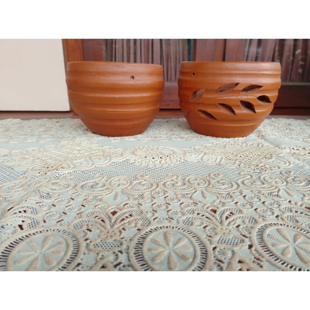 pot tanah liat pot anggrek pot teracotta d15-16 cm t 10-11 cm