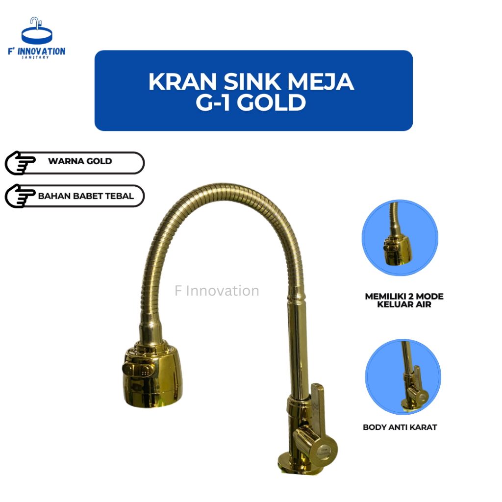 KRAN SINK MEJA DAPUR CUCI PIRING WARNA GOLD KRAN AIR CUCI PIRING MINIMALIS MURAH