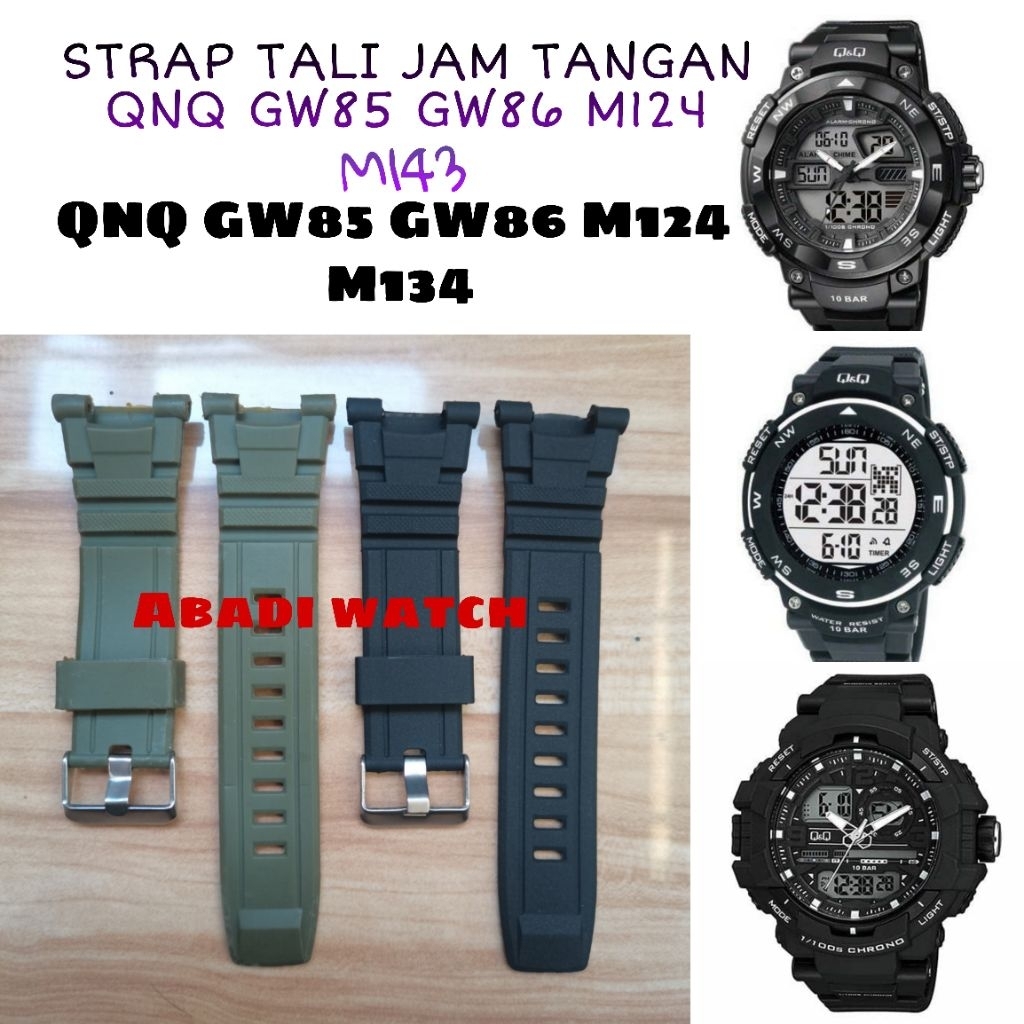 Strap Tali Jam Tangan QQ Q&Q QNQ GW86 GW 86  GW 86J GW86J GW85 GW 85 GW 85J GW85J M124 M 124 M 124J 