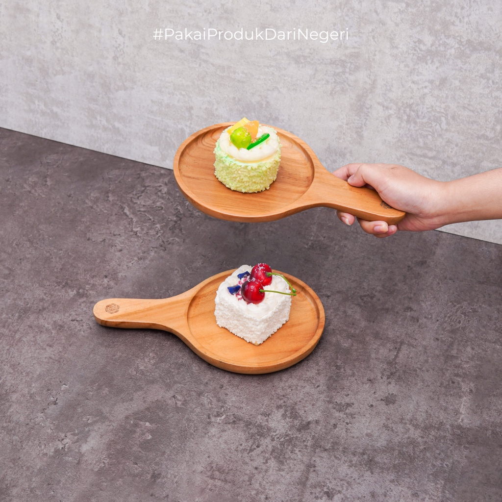 Dekayu - Piring Saji Kayu Jati Pan Pizza | Wadah Saji Kayu | Wooden Serving Plate | Piring Saji Unik