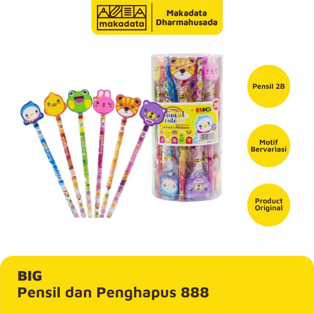

PENCIL | PENSIL DAN PENGHAPUS 2B BIG 888 TABUNG (1 PCS)