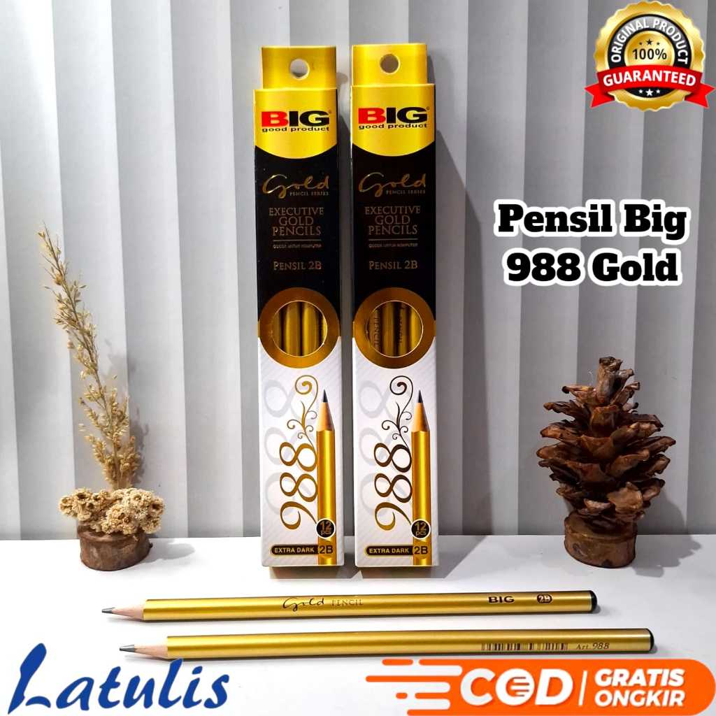

SELUSIN ( 12 PCS ) Pensil 2B Big Gold 988