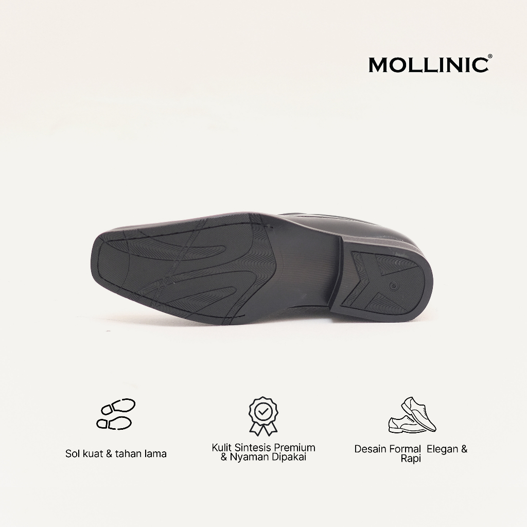 POTONGAN HARGA MOLLINIC Wayne Formal Shoes - Sepatu Pantofel Lancip Kulit Casual Slip On Pria Sepatu