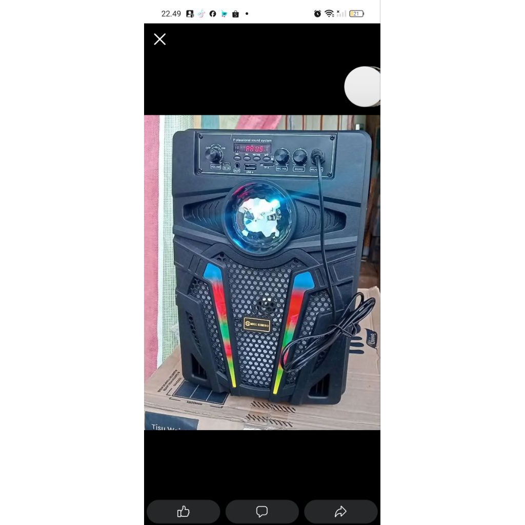 Speaker MKC Kimiso 8, 8 inch Free MIC 1 pcs real pict