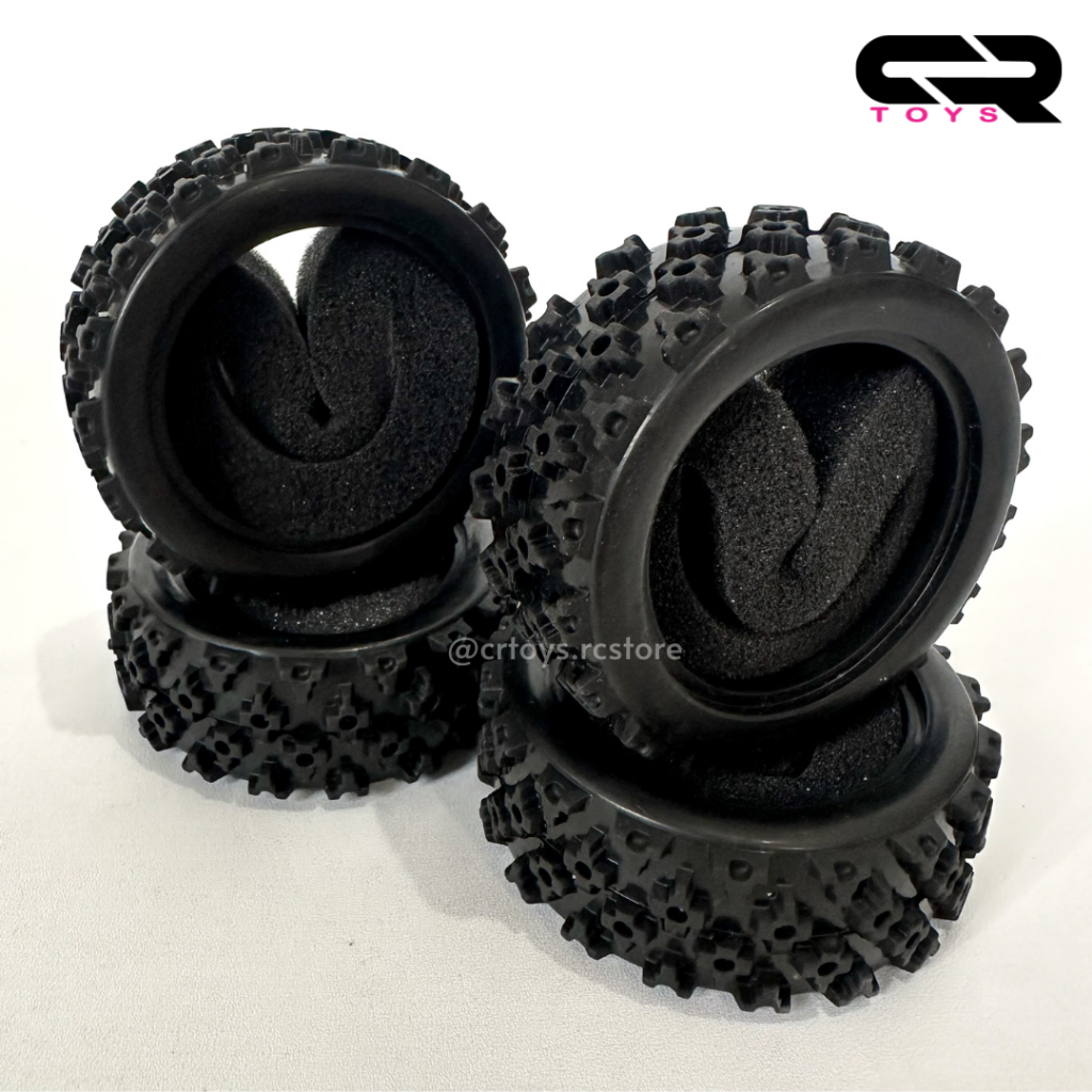 CRtoys 4pcs Ban Rally Block RC 1:10 Soft dengan Inner Sponge /  Ban RC Rally Block RC 1/10 /  Soft R