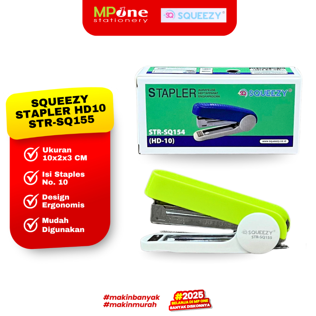 

Squeezy Stapler HD-10 SQ155 / Alat Stapler Kecil HD-10 Staples SQUEEZY