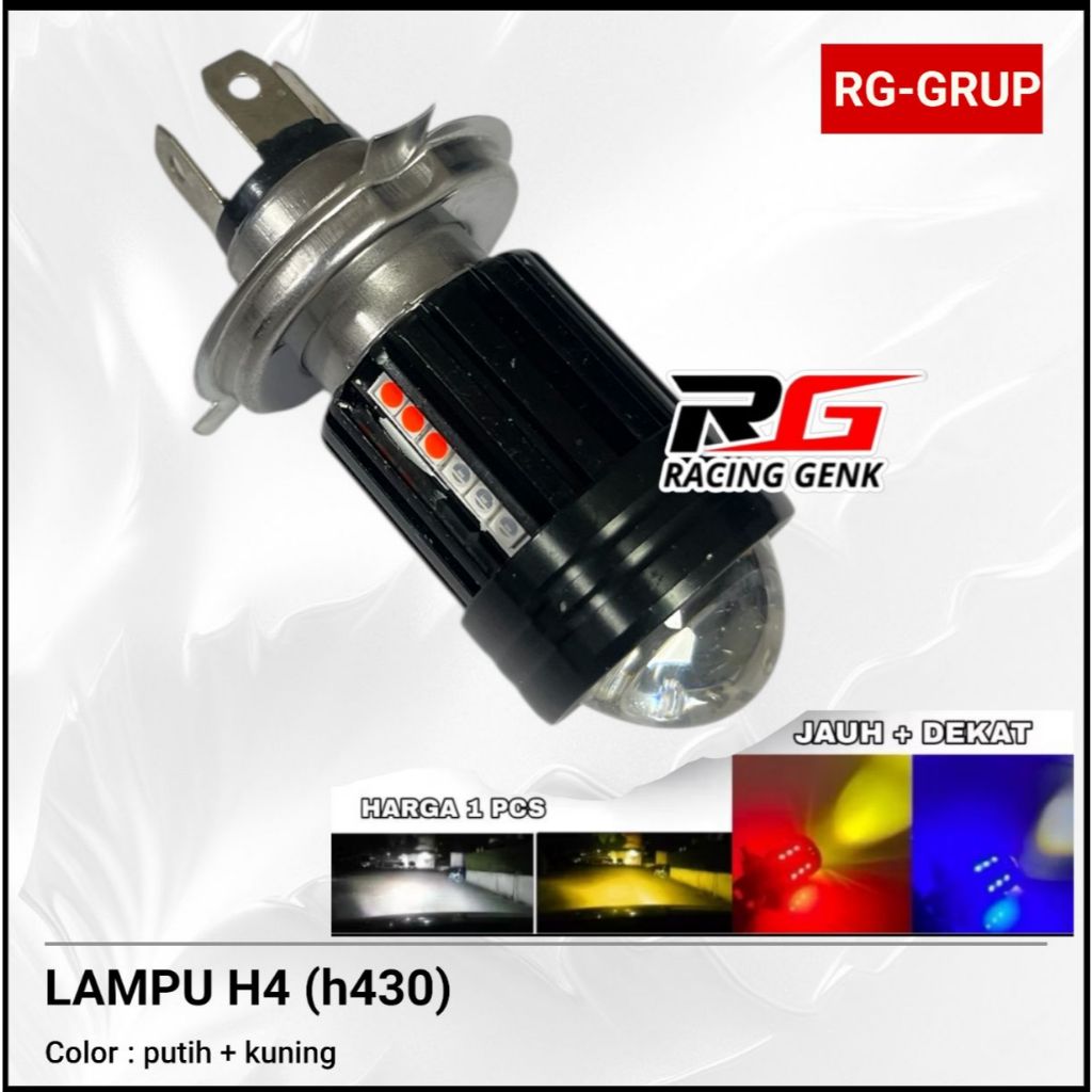 NONTHABURY D2 Lampu Utama Motor Laser H4 Alien Led 2 Warna 20 Watt Putih Kuning ac dc motor mobil bi