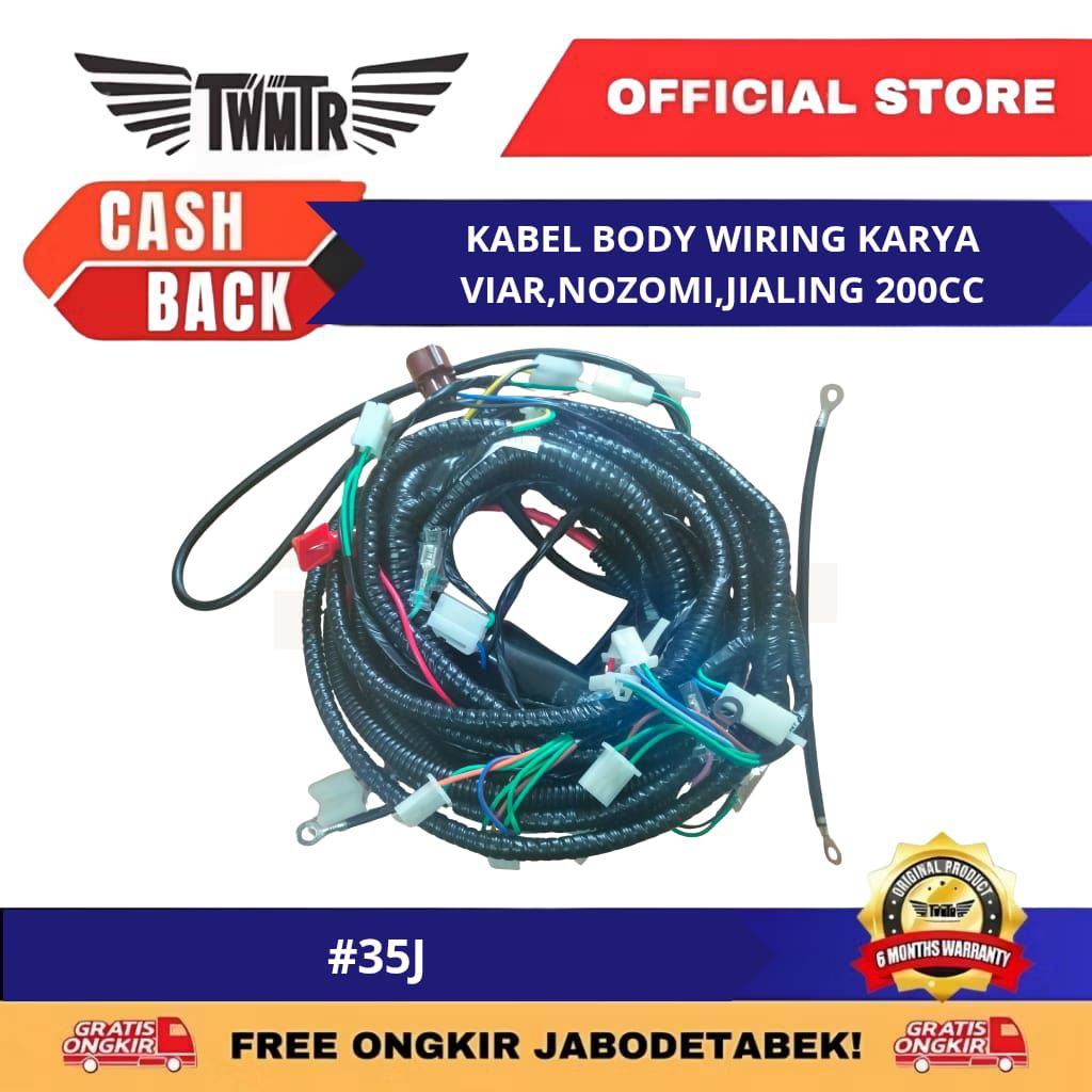 TWMTR 35J - kabel body viar 200cc harness wire DC - sparepart motor roda tiga - viar kaisar htm nozo