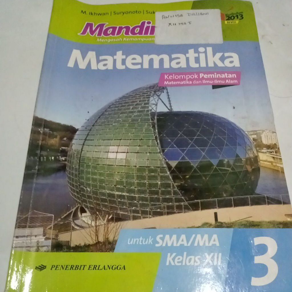 buku mandiri matematika kelas 12 penerbit Erlangga peminatan