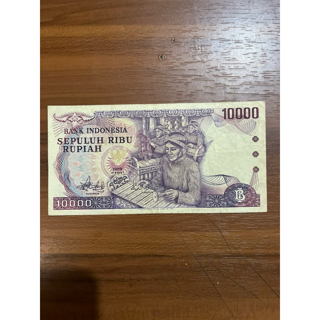Uang Kertas 10000 Rupiah 1979 Seri Gamelan Koleksi Kuno