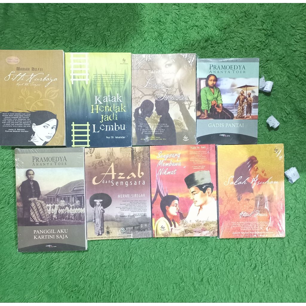 NOVEL SASTRA SITTI NURBAYA KATAK HENDAK JADI LEMBU LAYAR TERKEMBANG GADIS PANTAI PANGGIL AKU KARTINI
