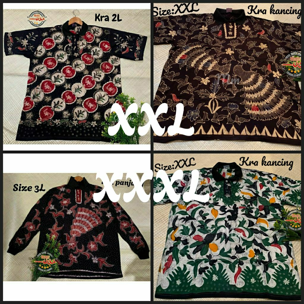 TSHIRT/KAOS BATIK TULIS TANJUNG BUMI BANGKALAN MADURA TEBIRUAN SIZE XXL dan 3L